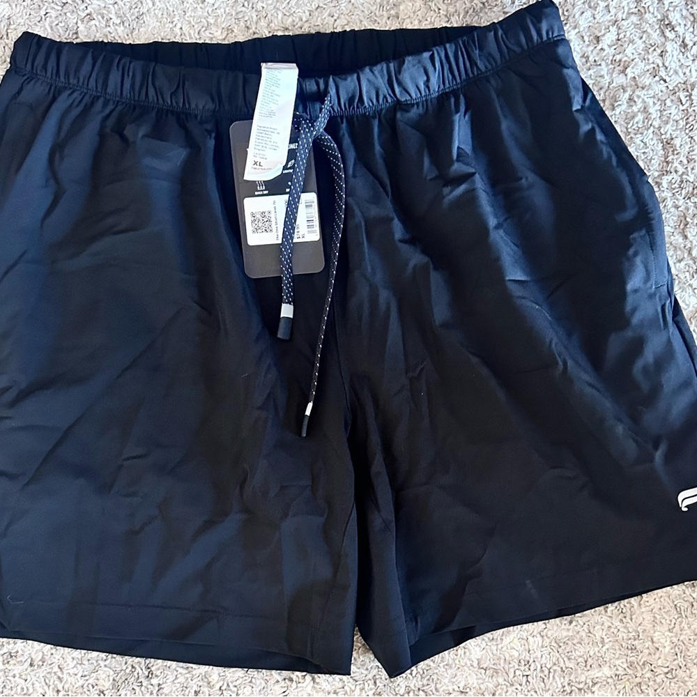 Fabletics The One Short 7in Men XL Black Athletic Running Zip Drawstring Pocket
